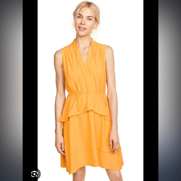 Derek Lam 10 Crosby Saffron Tiered Sleeveless V-neck Silk-blend Mini Dress, 6 - Picture 15 of 15